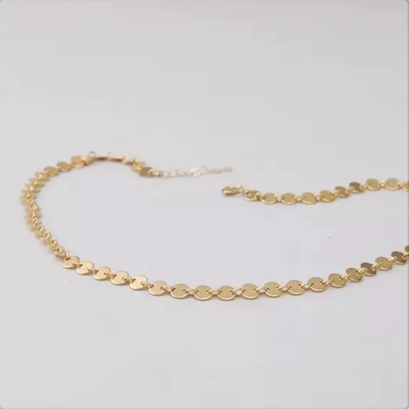 2017 новое очарование Простой Винтаж цвета золота Блестящие Блестки ожерелье лист