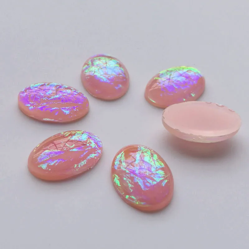 

High quality 100 Pieces 13x18mm 94# Oval Resin Stone Flat back beads DIY Jewelry Accessories Setting Resin Beads