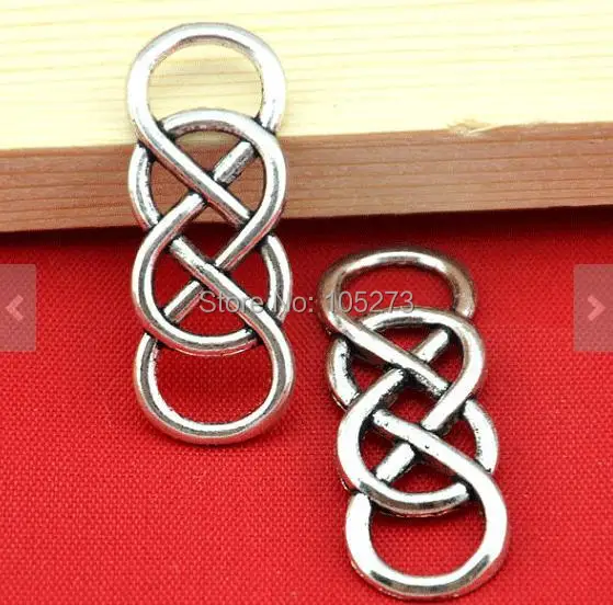 Соединитель для браслета с двойным символом бесконечности 20 шт. | Фурнитура и