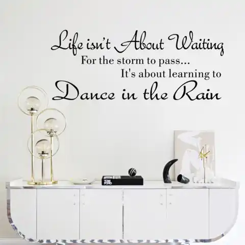 Творчески текст жизнь не ждите, пока ваши наклейки на стену с цитатой танцы во время дождя настенные слова простой высокого качества m26