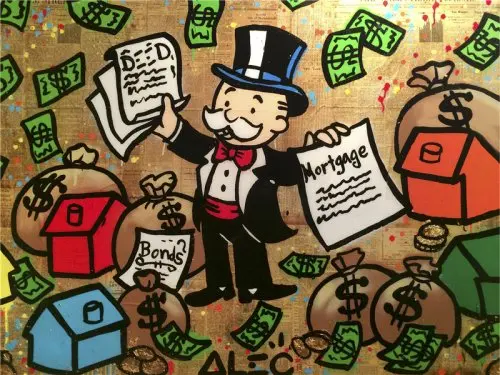 AM007 Mr Monopolyingly искусство уличное граффити Mimo Холст Картина Скрудж мышь плакат Настенная картина для гостиной домашний декор - Цвет: AM007