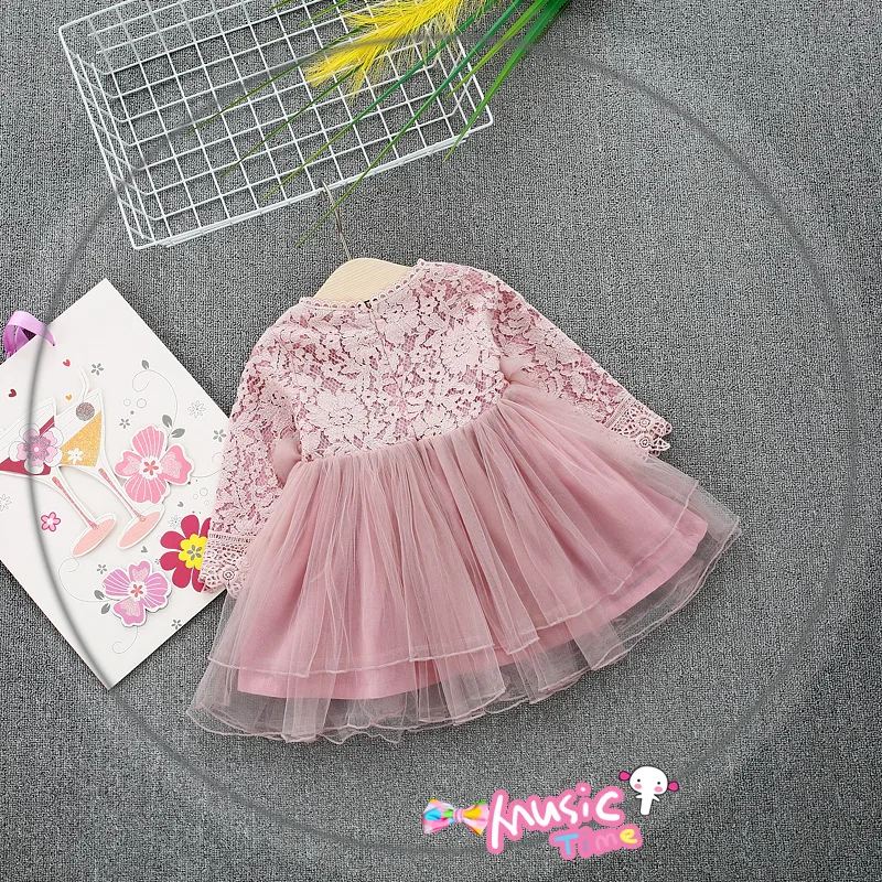 Pink Lace Girl Tulle Party Dress Toddler Baby Wedding Elegant for Kids Dresses Girls Wear | Детская одежда и обувь