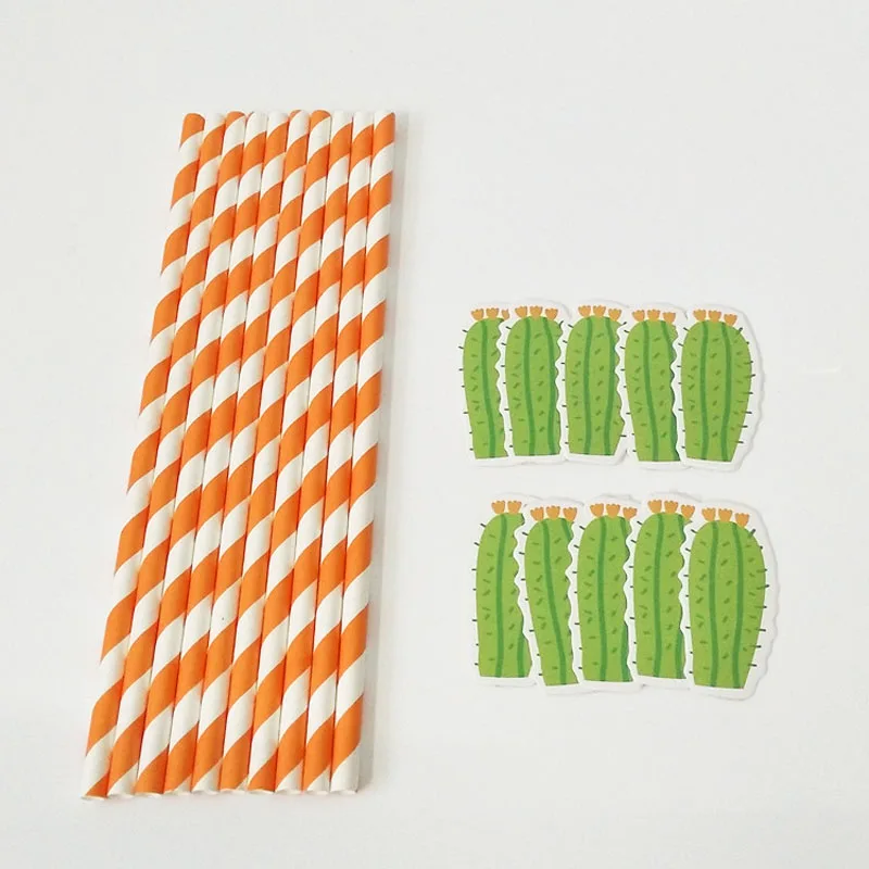 10 шт./лот соломинки для напитков в виде кактуса гавайский декор дня рождения