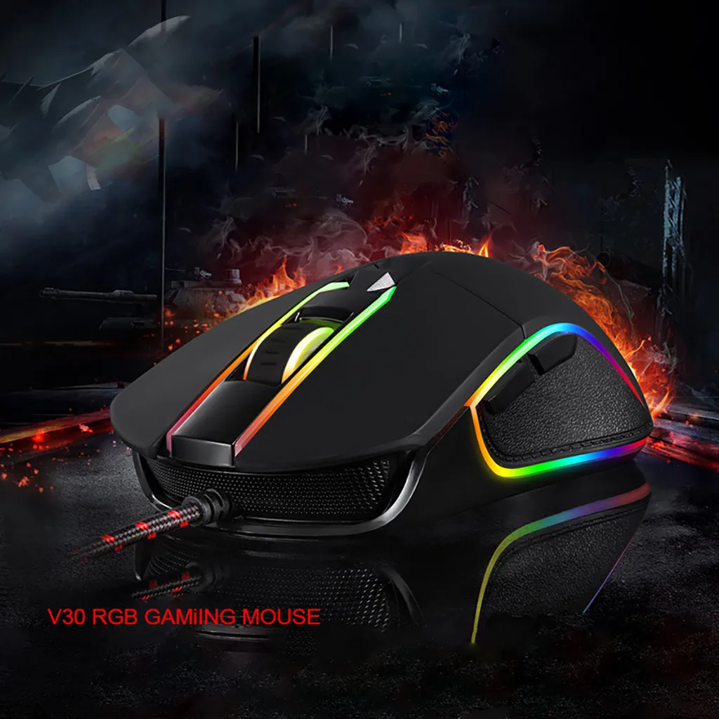 Профессиональная Проводная игровая мышь 5500 dpi Silent Mause 7 кнопок кабель USB