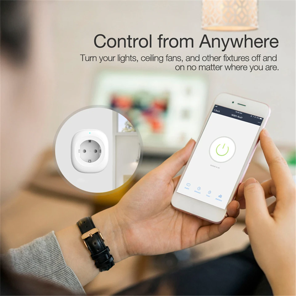 UK US EU WiFi Smart Socket Power Plug Outlet Remote Control Energy Monitor Works with Amazon Alexa Google Home No Hub Required |