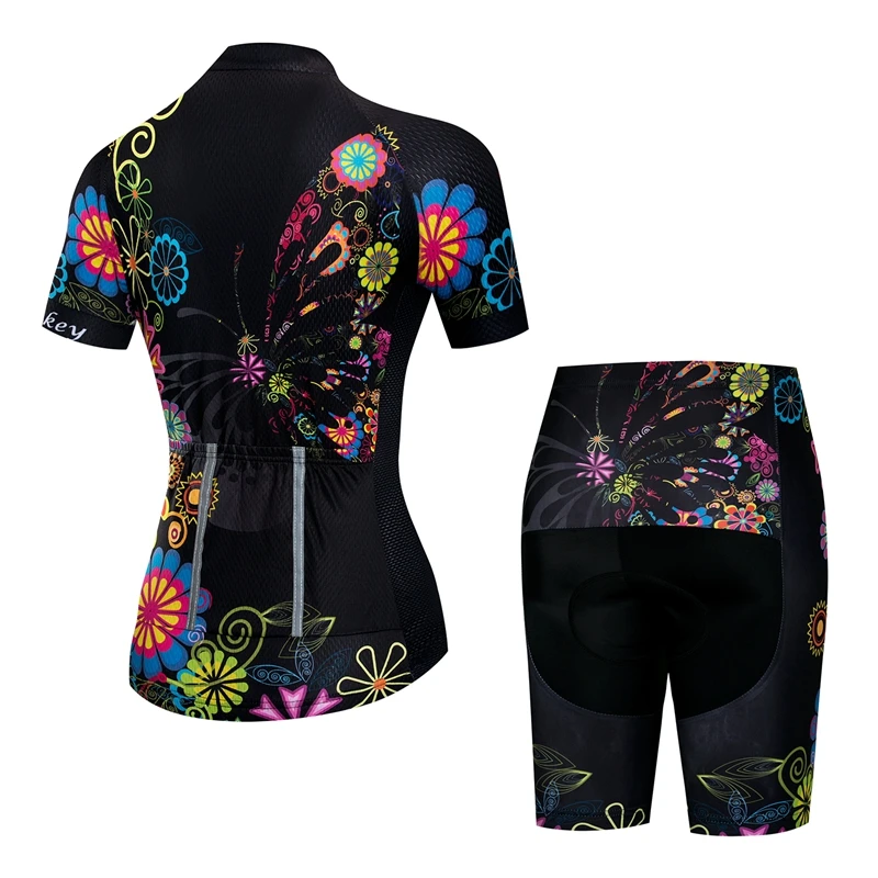 Weimostar Black Cycling Clothing Bike Jersey Women's Set MTB Bicycle clothes team Maillot gel bike bib shorts |