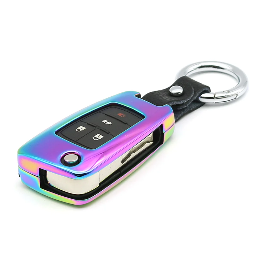 Multicolor Чехол для ключей из цинкового сплава для Chevrolet Camaro Cruze Equinox Impala Malibu gms територия Buick LaCrosse дистанционный чехол для ключа - Название цвета: Multicolor