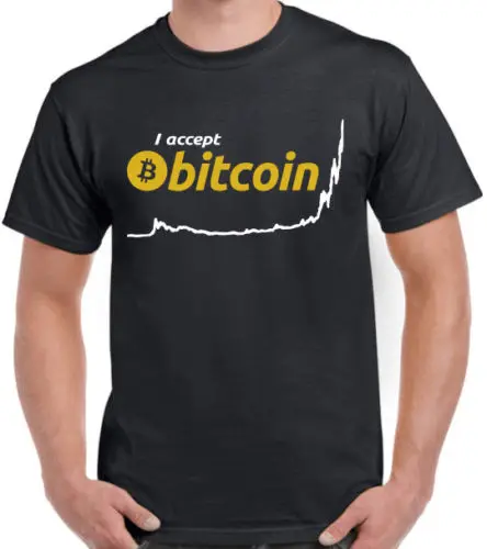 Модная футболка с коротким рукавом надписью I Accept Bitcoin BTC Year To Date 2019 | Мужская