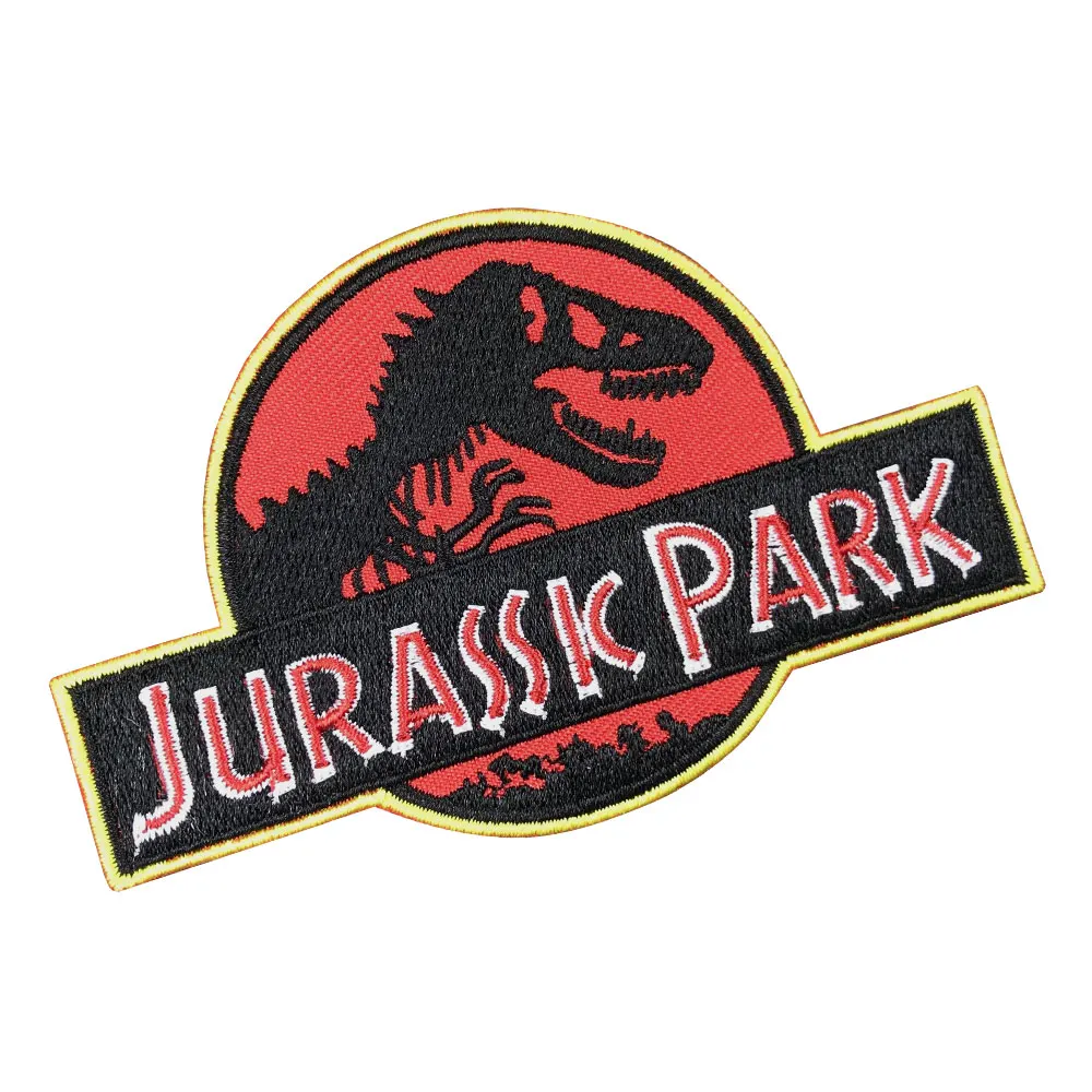 

Custom embroidery patch Film Movie Comics Jurassic LOGO Sew Ironed Patch Send us your design and DIY your own patch
