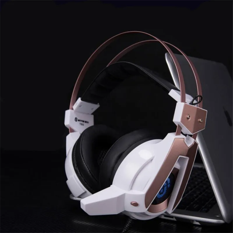 Профессиональная игровая гарнитура для ПК компьютерная светящиеся наушники