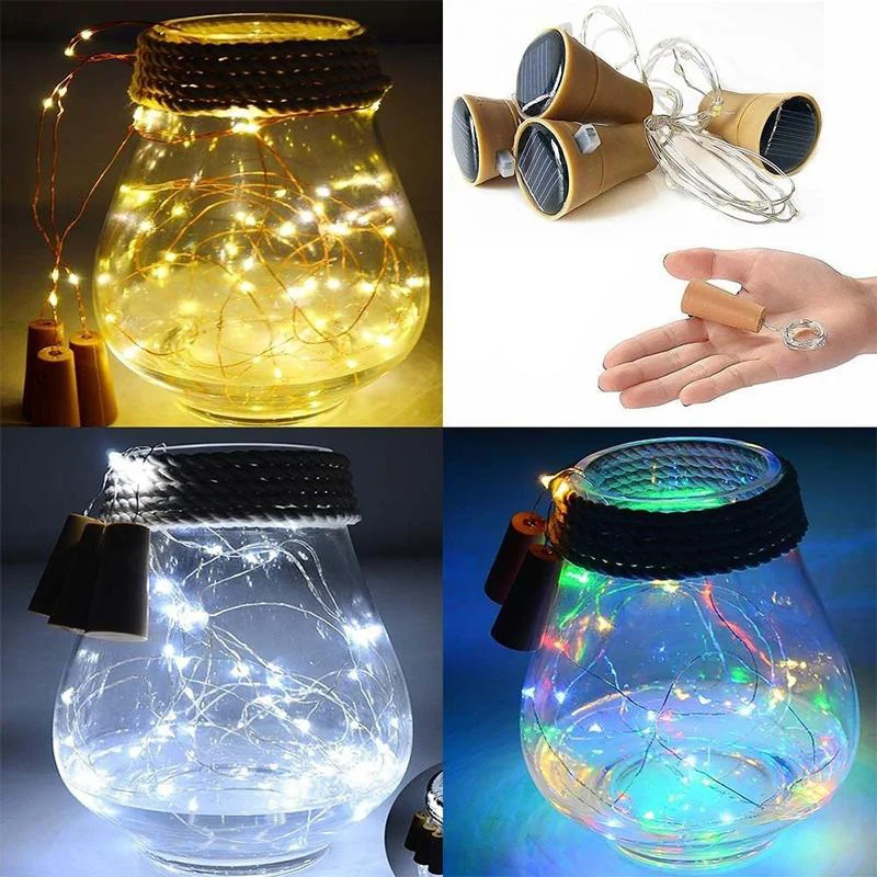 10LED Солнечная приведенная в действие бутылки вина Пробка форме светодиодный