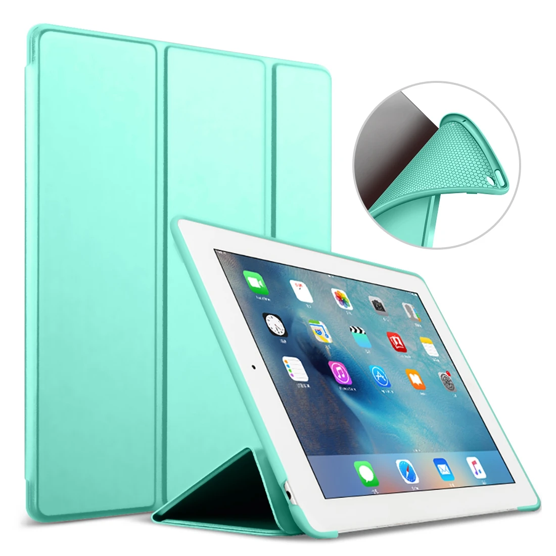 Mint Для iPad Pro 9,7 силиконовый чехол ТПУ Мягкий GOOJODOQ смарт-чехол для Apple iPad Pro 9,7 дюйма Чехол Funda A1673/A1674/A1675 - Цвет: Mint