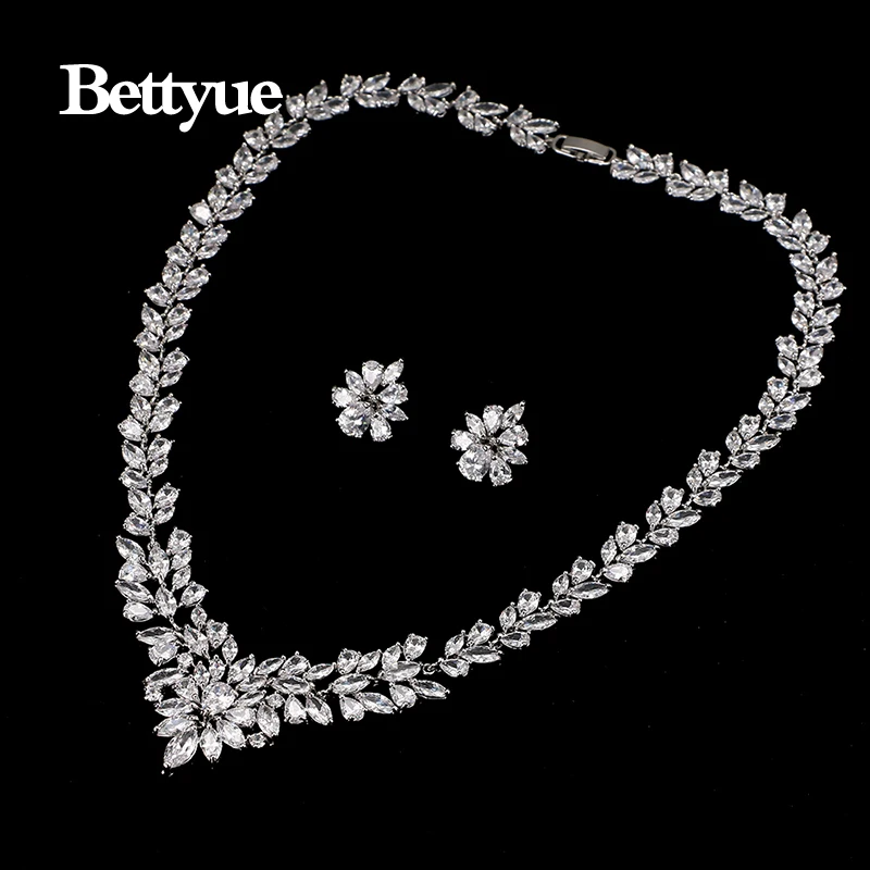 bettyue brand fashion luxury aaa cubic zircon white gold color wholesale hot sale jewelry sets for woman wedding party gifts free global shipping
