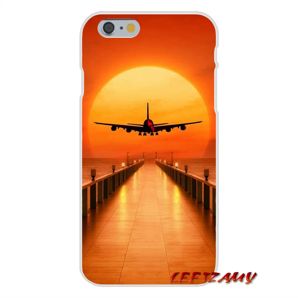 Прозрачный мягкий чехол для iPhone X XR XS MAX 4 4S 5 5S 5C SE 6 6S 7 8 Plus ipod touch Pink aircraft sky cloud