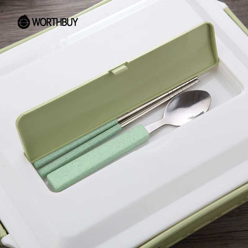 WORTHBUY Высокая емкость 304 нержавеющая сталь Ланч бокс для детей школьные пищевой