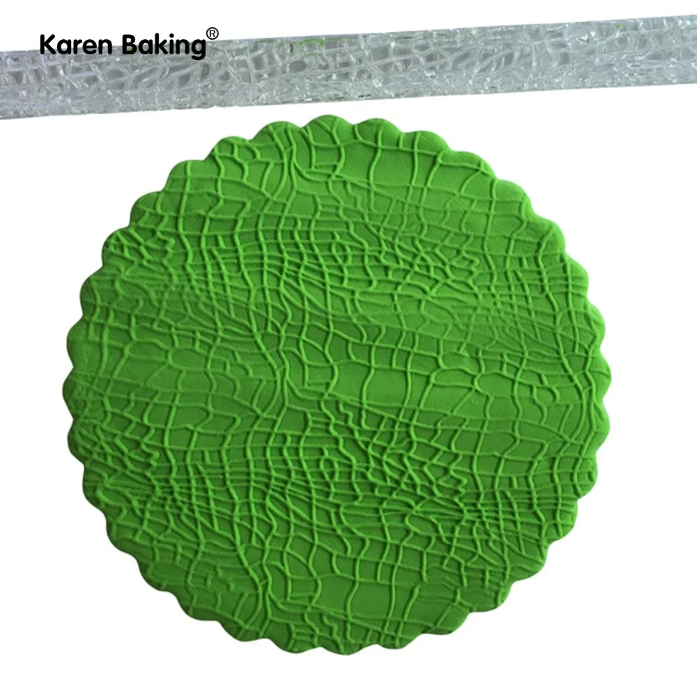 Изящная сетка акриловое тиснение помадка Скалка для украшения торта тисненый