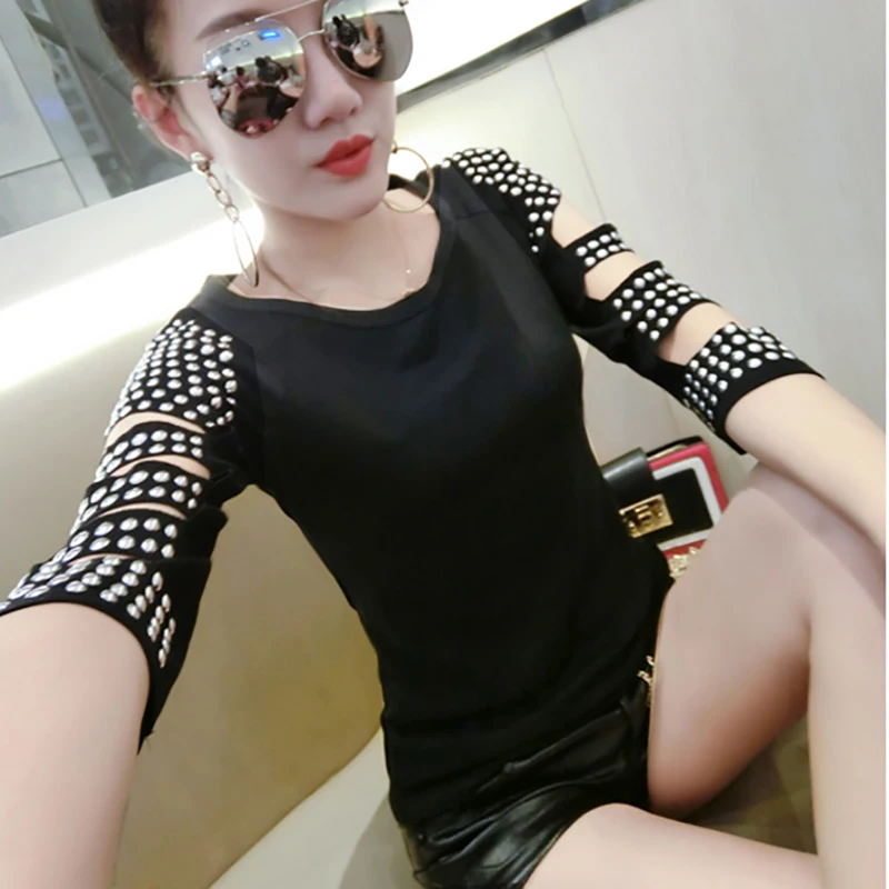 Poleras De Mujer Moda 2018 футболка Женские сексуальные Стразы новые летние топы женские