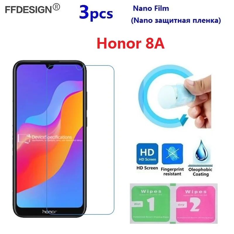 3 шт. нано защитная пленка для Huawei Honor 8A (не стекло) экрана из фольги|Защитные