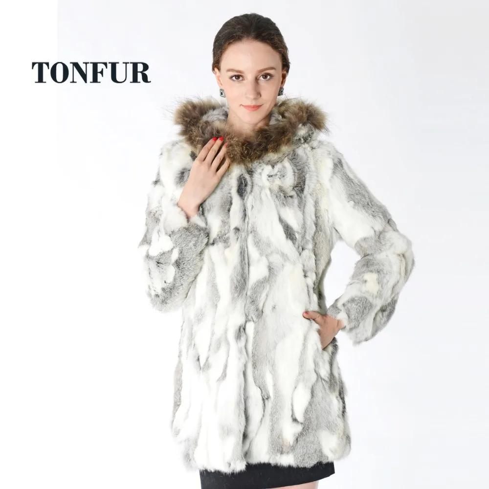 Новое поступление длинное пальто из натурального кроличьего меха с роскошным