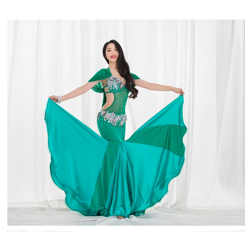 Женский костюм для танца живота взрослых с бусинами ручной работы сценического