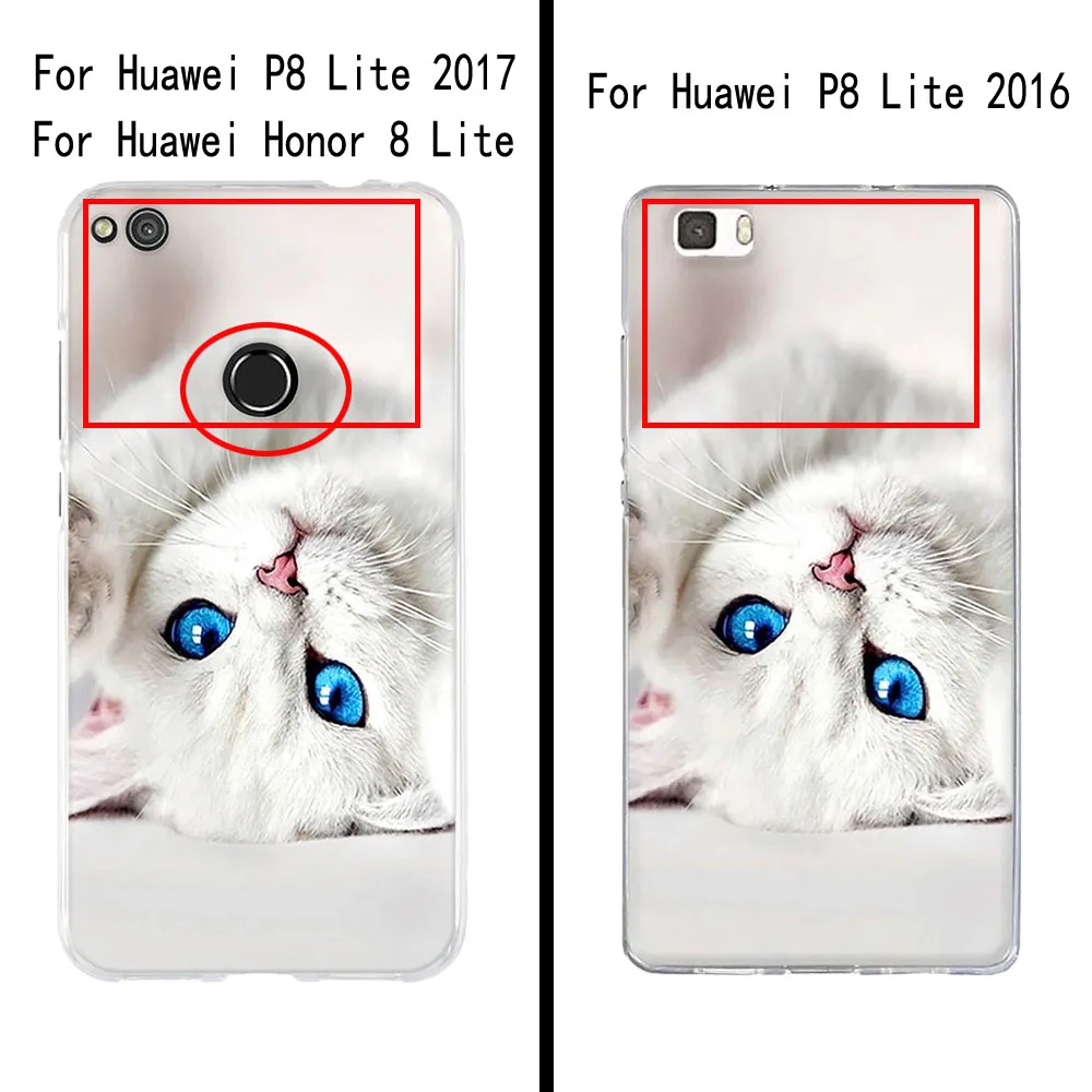 Чехол для Huawei P8 Lite 2017 honor 8 мягкие чехлы из ТПУ Honor 4C 6C милые телефонов Lite|lite case|case for