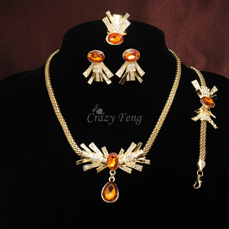 Женский ювелирный комплект из колье браслета серег и кольца|necklaces bracelets earrings|bracelet