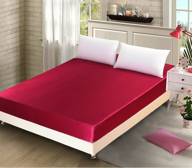 Роскошная золотая шелковая простыня атласная с натяжным покрытием двойной