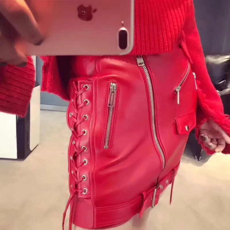 Женская юбка из натуральной кожи овечьей | одежда