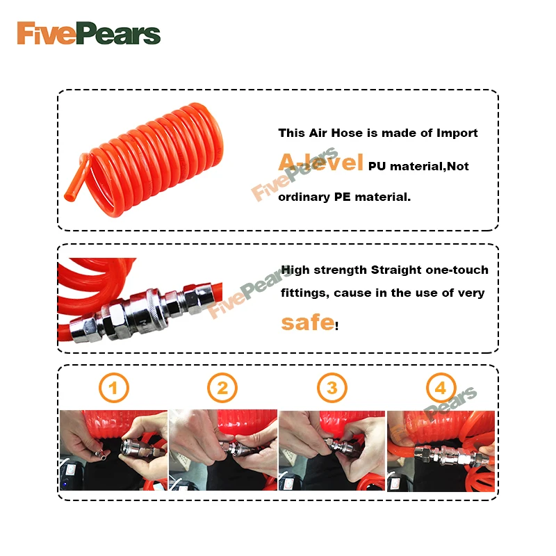 FIVEPEARS 1 шт. 3 м/6 м/9 м/12 м/15 м различные размеры полиуретановый ПУ воздушный компрессор шланг трубка для компрессора воздушный инструмент