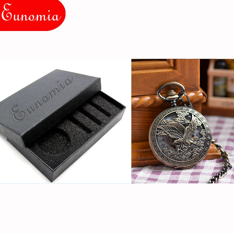 Винтажные женские карманные часы армейские США чехол с рисунком орла белый