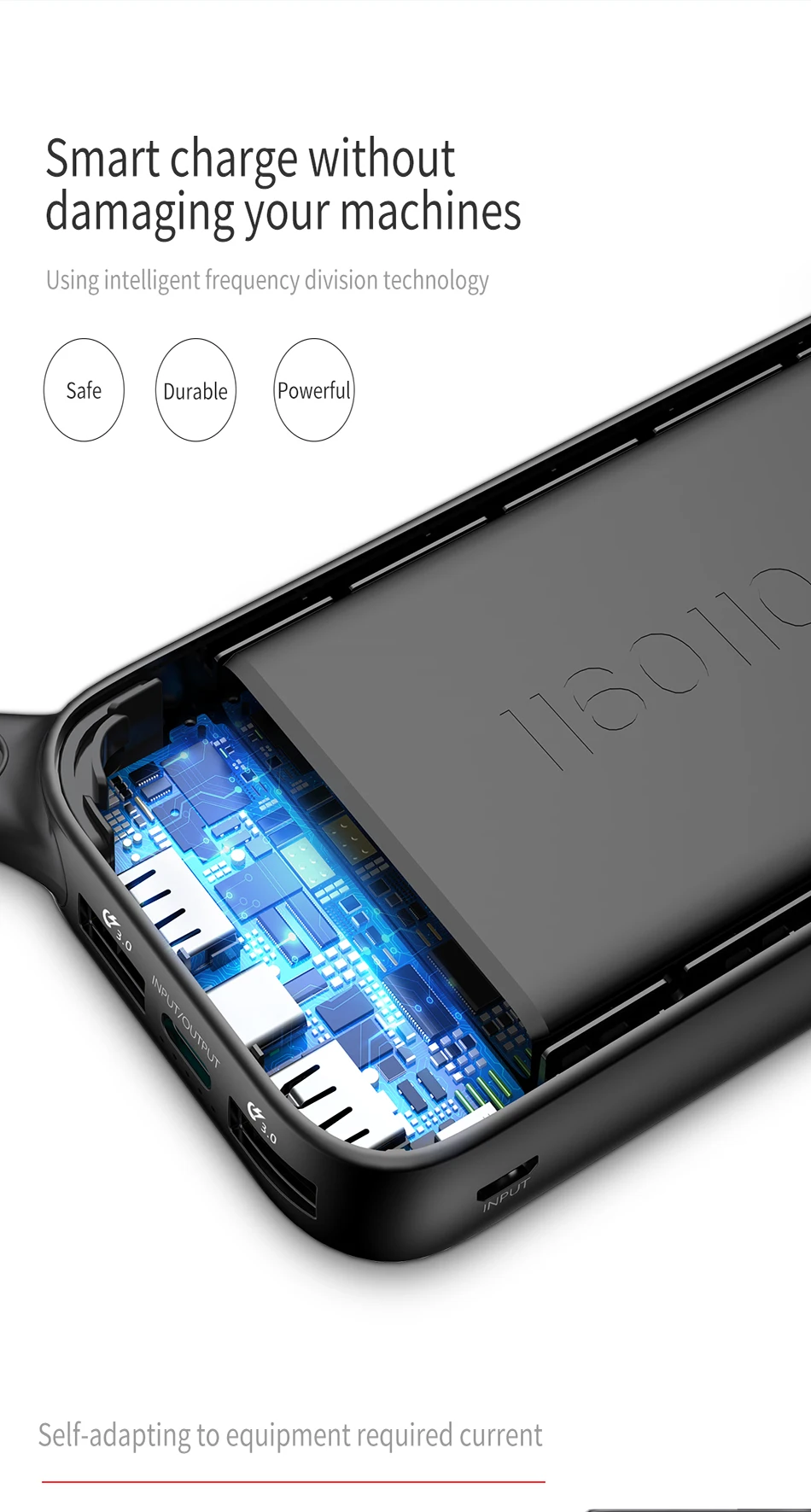 Baseus 20000mAh Quick Charge 3,0 power Bank QC3.0 Быстрая Зарядка power bank 20000 Внешнее зарядное устройство для Xiaomi Mi повербанк