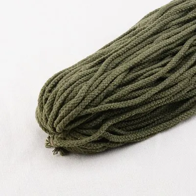 army green 5 ярдов 7 мм хлопковые веревочные шнуры для рукоделия, декоративные витые нити, аксессуары ручной работы, шнур для украшения дома - Цвет: army green