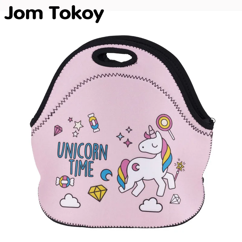 Jom Tokoy UNICORN TIME термоизолированные сумки для обеда с 3d принтом для женщин и детей, Термосумка для обеда, сумки для пикника, сумки-тоут