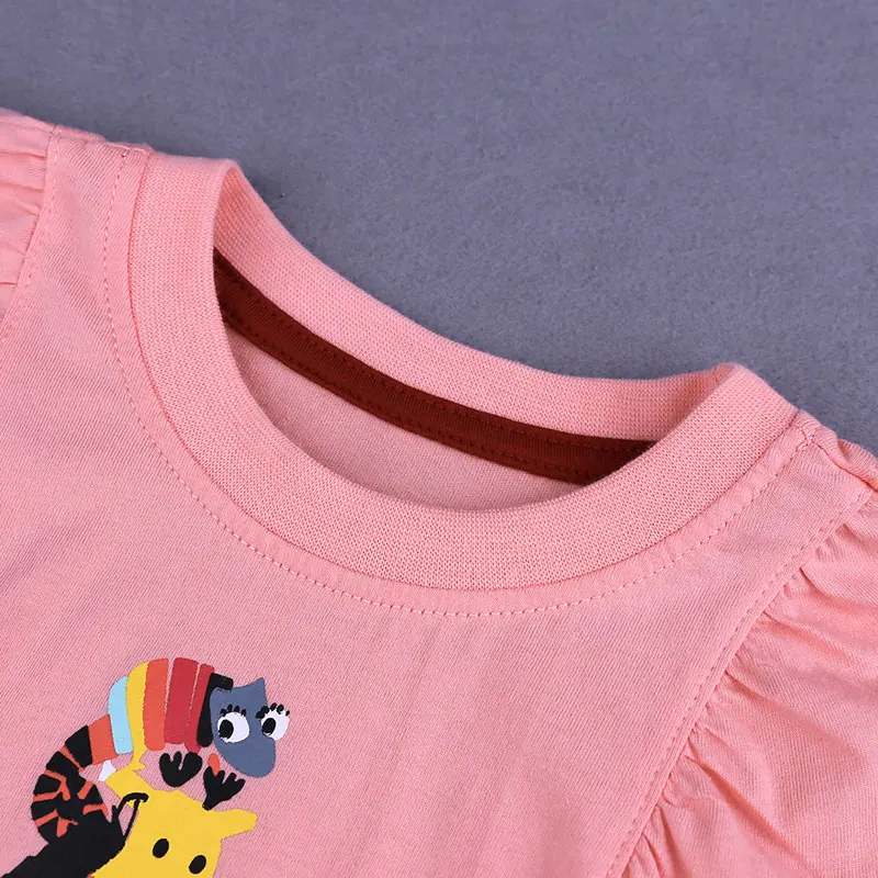

Elvesnest Baby Girls Tshirt Cotton Sleeveless T-shirt For Girls Summer Kids Girls' Clothing Tops Cartoon Print Child Girl Clothe