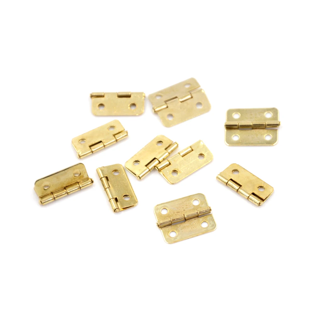 10 шт. Кухня шкаф дверные петли мебельной фурнитуры с 4 отверстиями золотого цвета