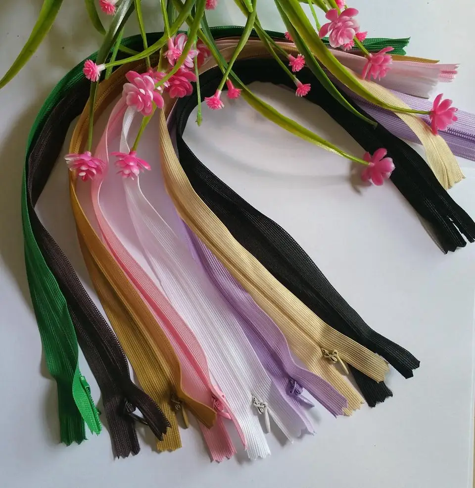 50 шт./лот (можно выбрать цвета) 3 #40 см кружевная невидимая нейлоновая молния для DIY