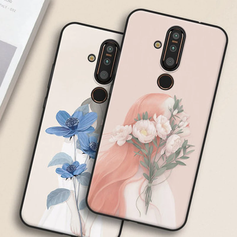 Чехол для Nokia X71 чехол с цветочным принтом девушек мягкий силиконовый из ТПУ
