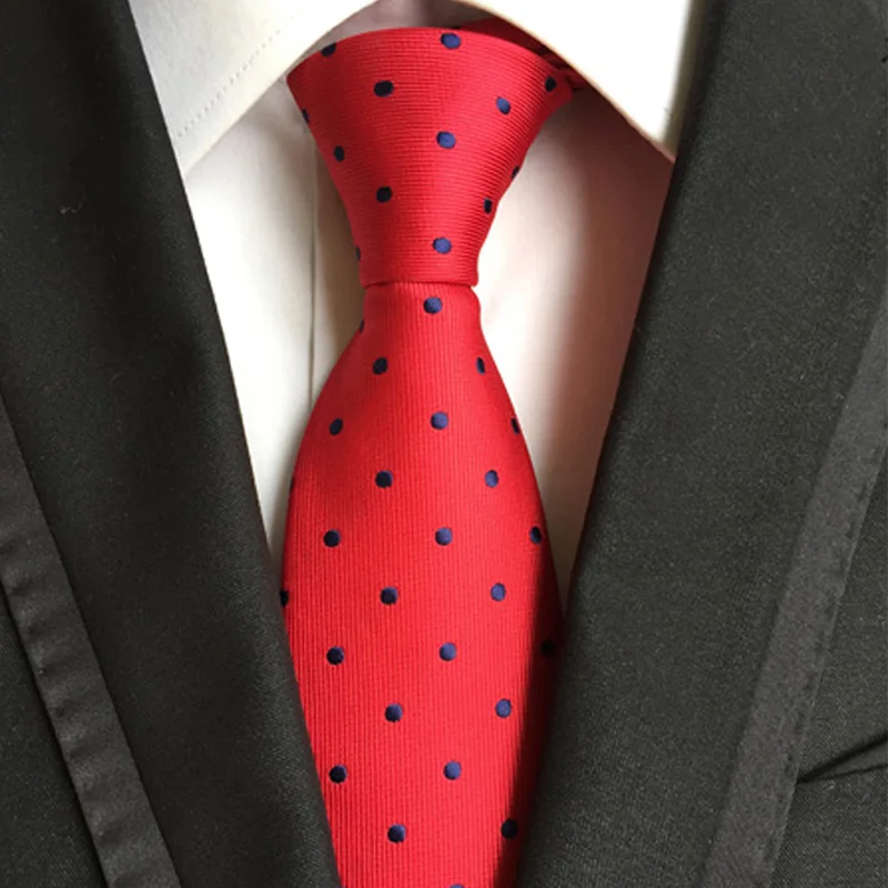 Тощий полиэстер шеи галстуки Тонкий Dot галстук Цветочные случайные мужские Gravata