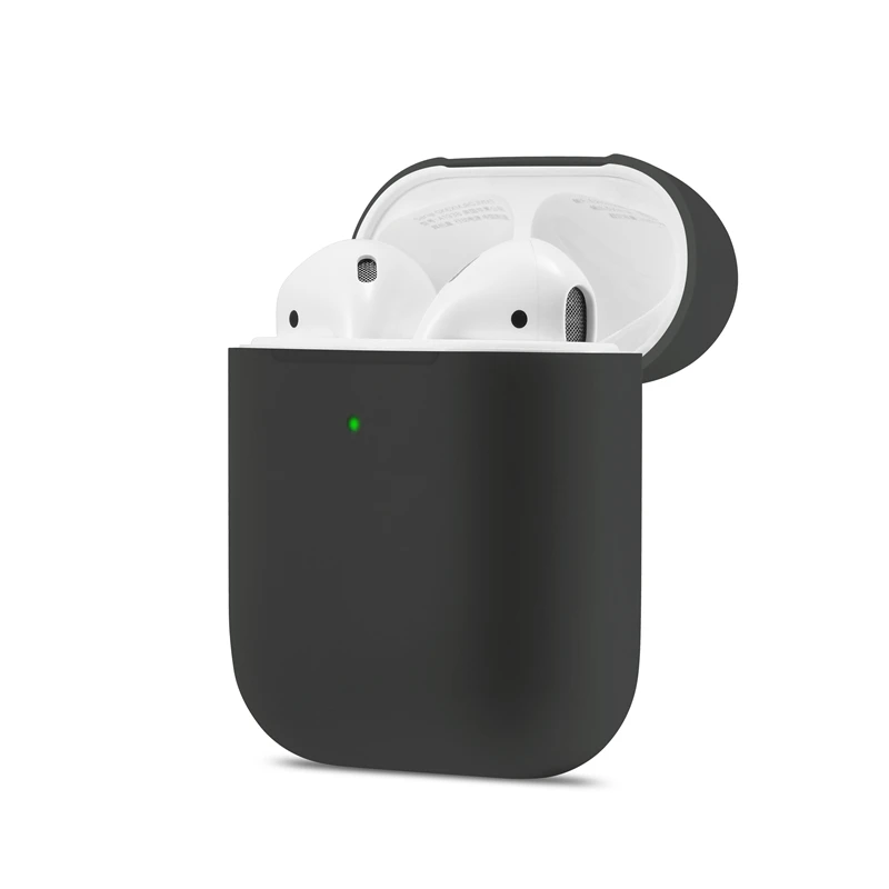 Dark Gray Ультратонкий ТПУ Bluetooth беспроводной защитный чехол для наушников для Airpods 2 разных ярких цветов сумка для наушников Airpods 2 аксессуары - Цвет: Dark Gray