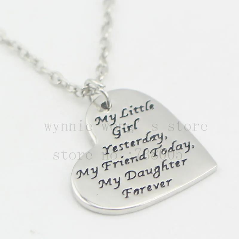 Новое поступление 2016 штампованное ожерелье Моя маленькая девочка вчера мой друг