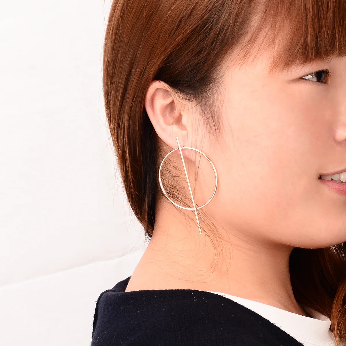 Europe And The United States Jewelry Catwalk Shows Contracted Copper Ring Women's Hoop Earrings Accessories KNAHP22 | Украшения и