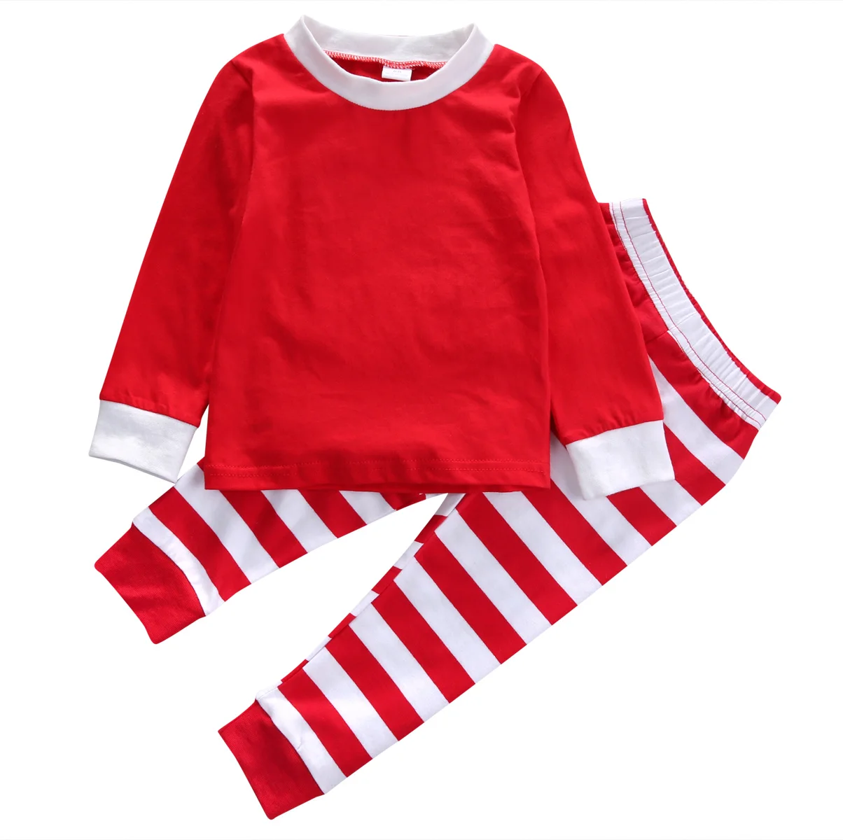2pcs Toddler Kids Baby Boy Girls Striped Outfits Christmas Pajamas Sleepwear Set | Детская одежда и обувь
