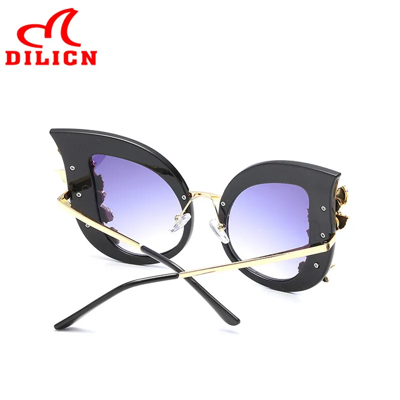 Женские винтажные солнцезащитные очки кошачий глаз уникальные модные большого