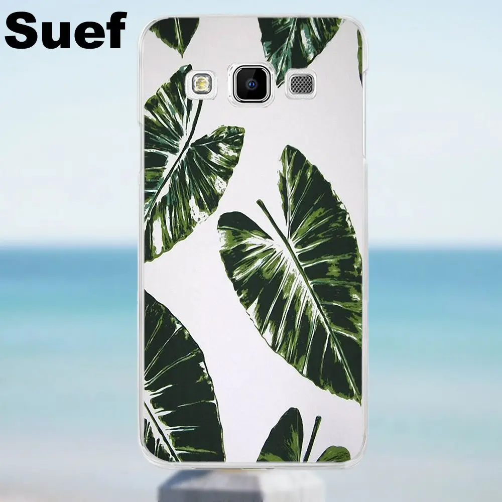 Suef мягкий прозрачный чехол с банановыми листьями для Galaxy Alpha Core Prime Note 2 3 4 5 S3 S4 S5 S6 S7