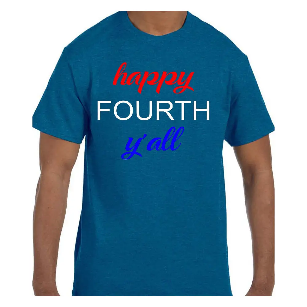 Футболка с забавным юмором Happy Four Yɺll патриотическая 4-го июля коротким рукавом
