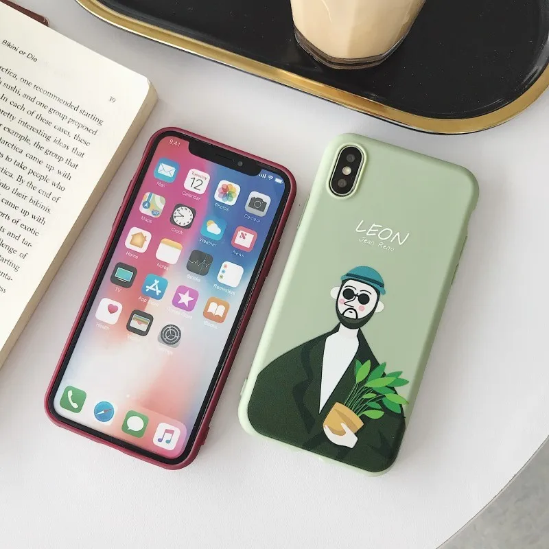 Cute Leon Matilda Phone Case For iPhone 6 6S 7 8 Plus Silicone Soft TPU capa X XR XS MAX S Back Cover Fundas |