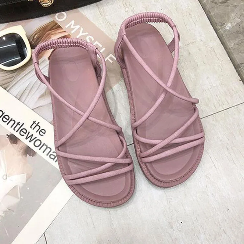 Простые сандалии-гладиаторы женская обувь сезон лето Новинка 2019 года