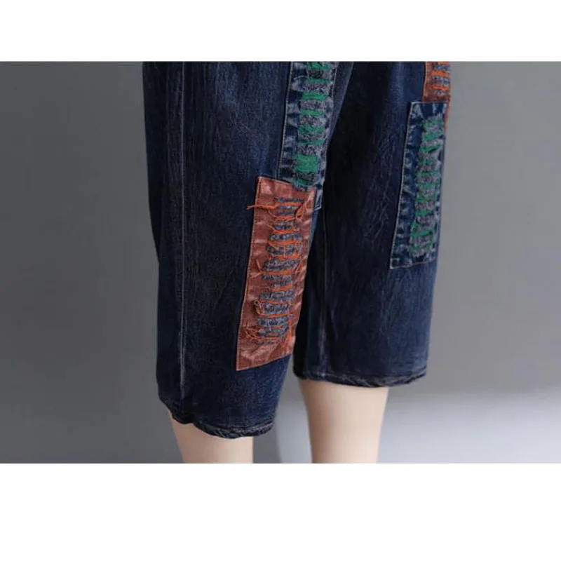 High Waist Plus Size XL Fat MM Loose Slim Jeans 2019 Summer Large-sized Wild Womens Pants Elastic Straight Denim PantsA170 |