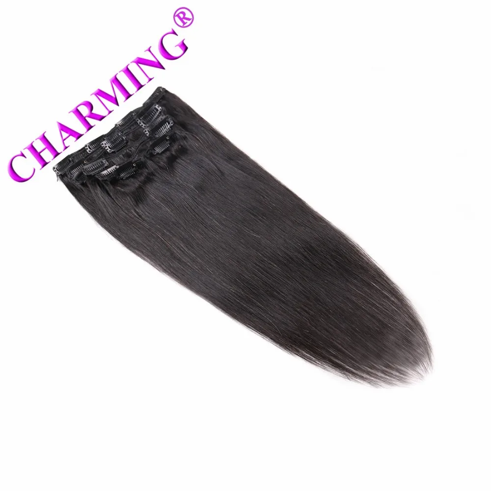 Chamring 8А Перуанские Девственница Волосы Прямые Наращивание Волос Клип В