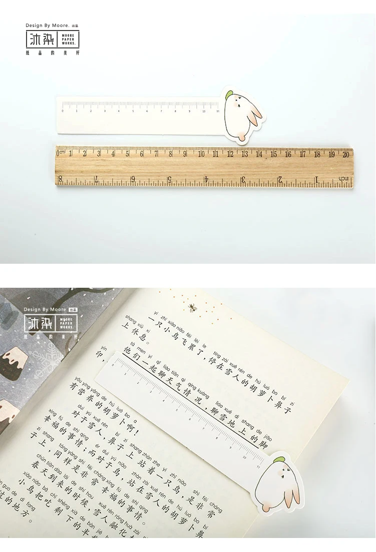 Г-н Бумага 30 шт./кор. Kawaii линейка с кроликом нерегулярные закладки для Новинка для чтения книг, создатель страница инструмент для написания Бумага закладки правителя